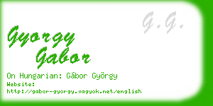 gyorgy gabor business card