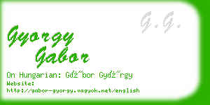 gyorgy gabor business card